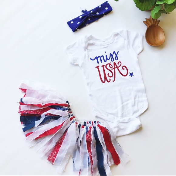 Handmade Miss USA America 4th of July Outfit Tutu - Picture 8 of 8